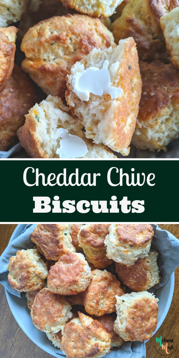 Cheddar Chive Biscuits (with Garlic Butter Topping) | Midwest Mash