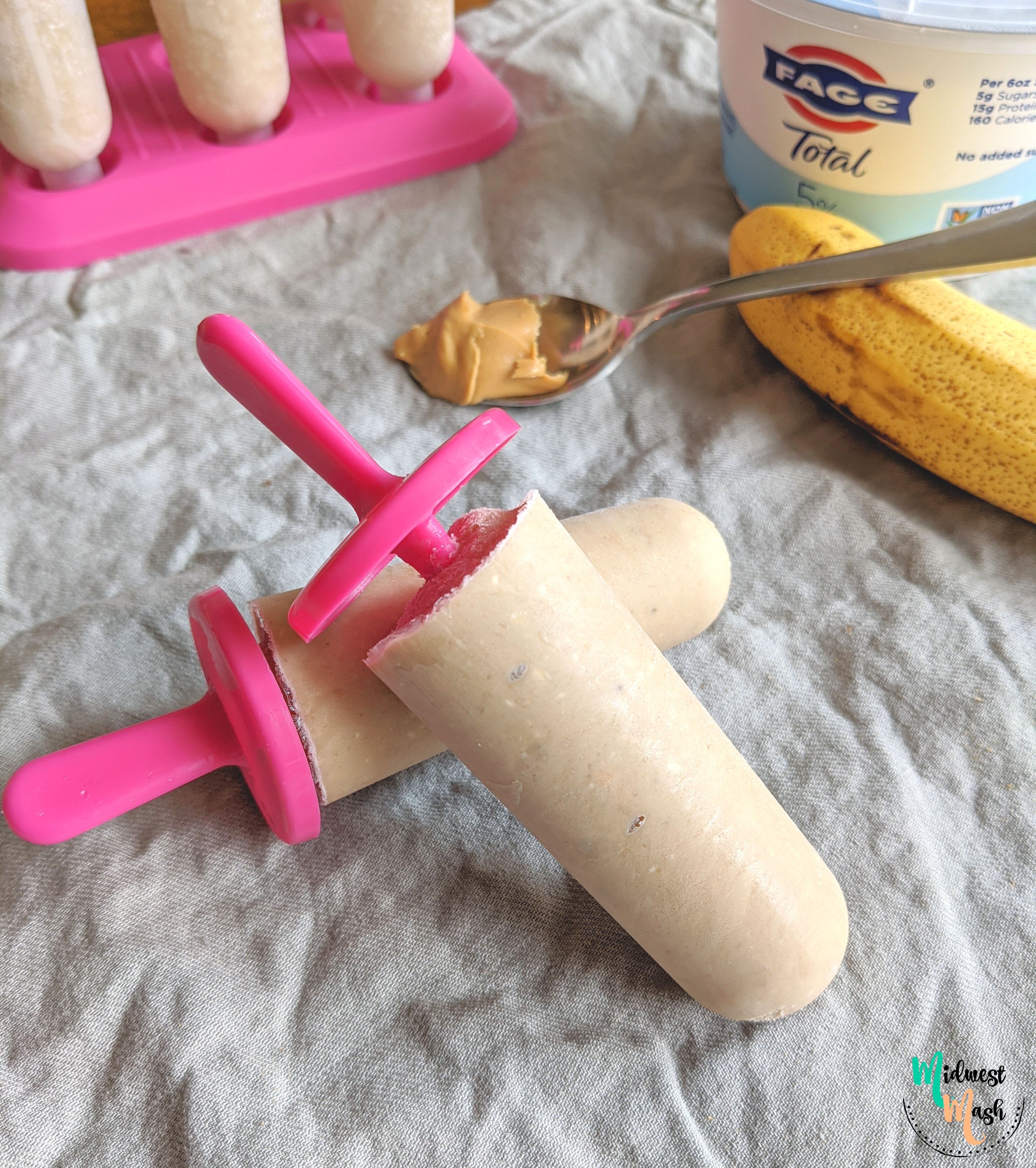 Chunky Monkey Smoothie Popsicles (Banana & Peanut Butter) | Midwest Mash